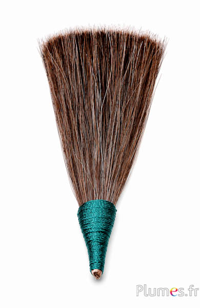 Decoratieve borstelpluim - lgt. 11-12 cm - bruin-crème natuurlijk